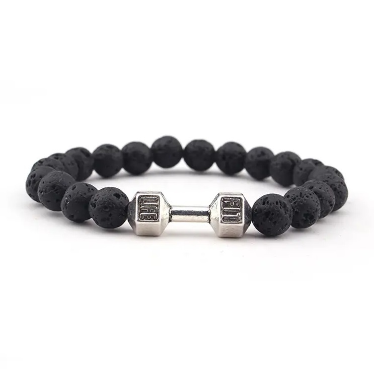 Lavastenen armband dumbell