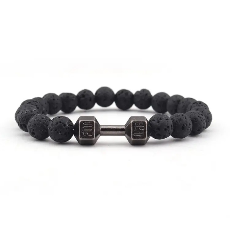 Lavastenen armband dumbell