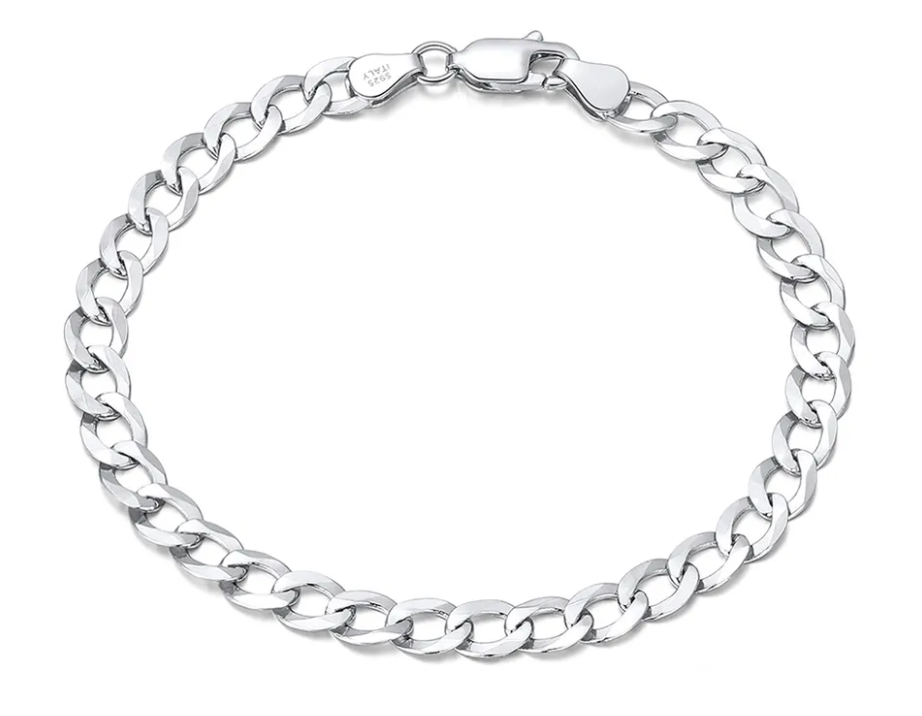 Zilveren cubaanse schakelarmband 5 mm
