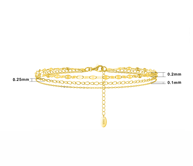 Zilver multilayer enkelbandje
