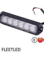 Fleetled Flitser wit pro 6 leds 12-24 volt