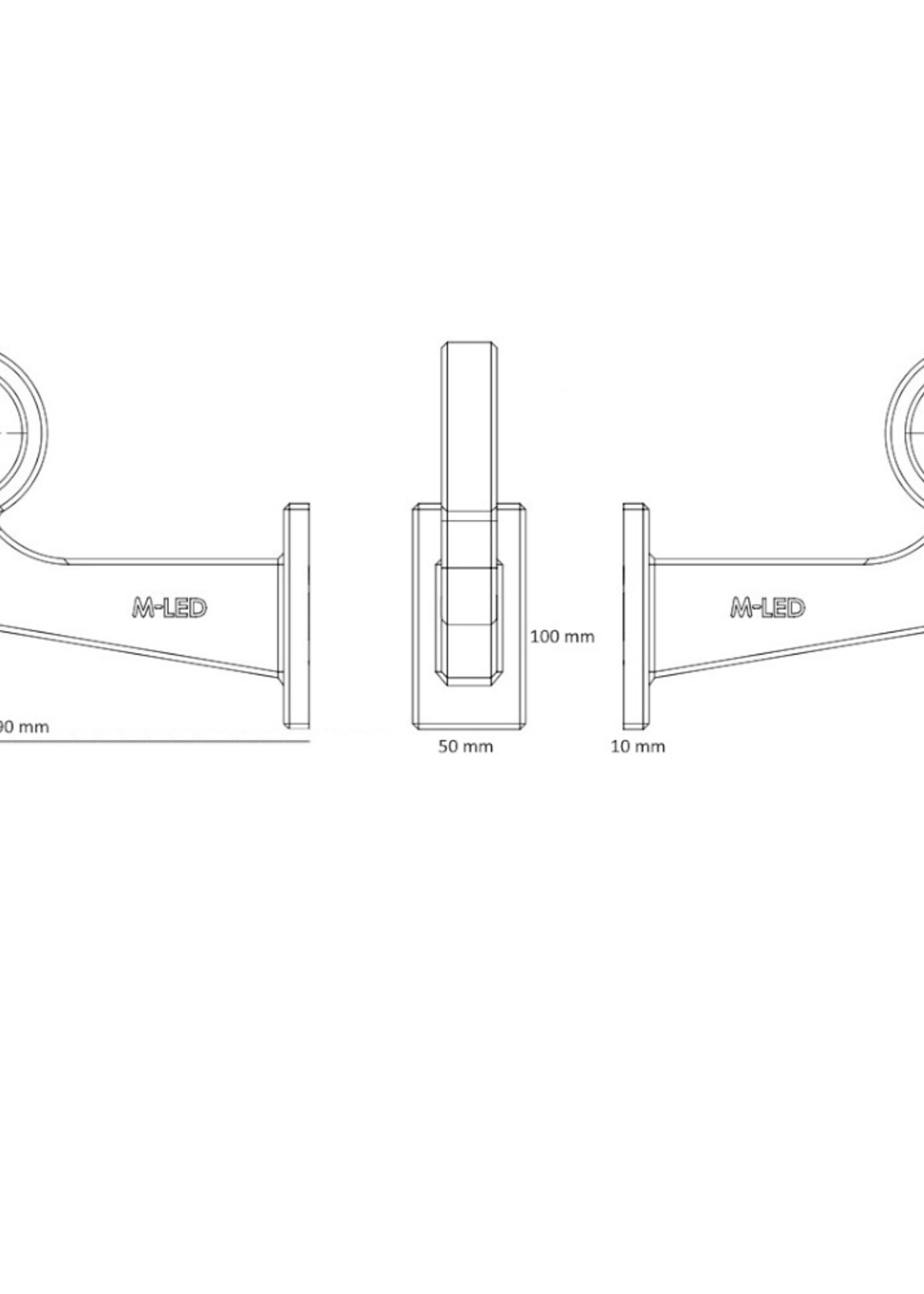 Master led Master-LED rubber zijpaaltje Deens model zonder lens