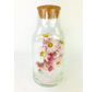 Lucky Bottle met roze Acroclinium - ⌀10xH20cm