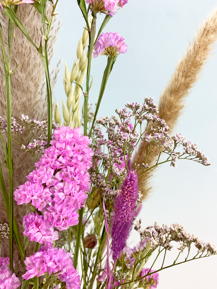 Droogbloemen boeket "Purple Love" | 75cm