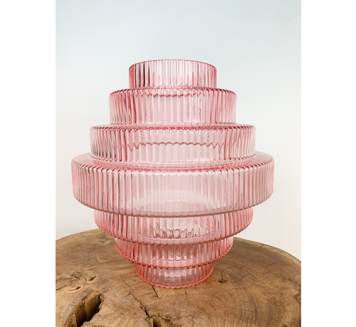 Grafische vaas "roze" | 21x24cm