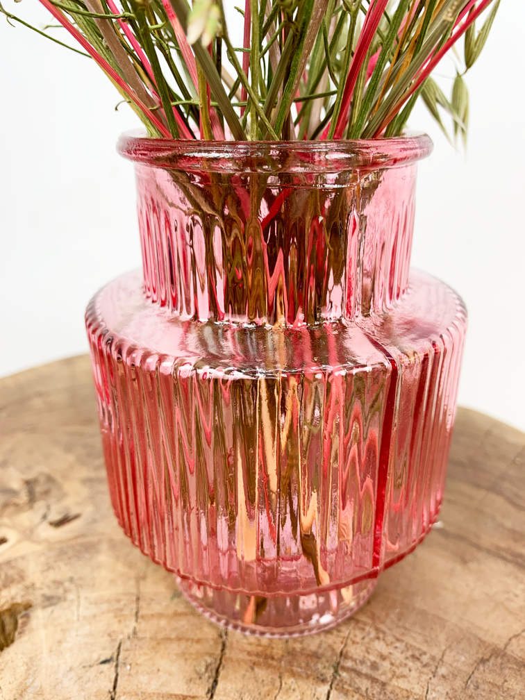 Droogbloemen boeket "Strawberry Fields" incl. vaas | 35cm