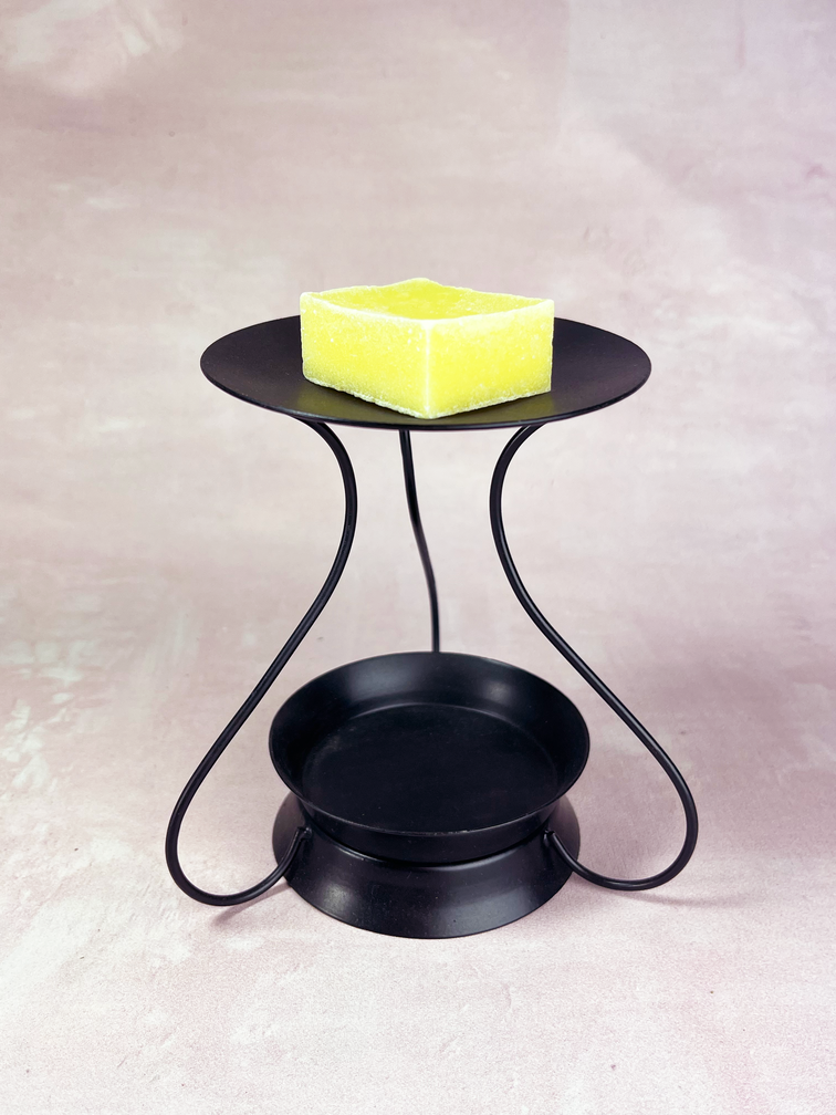 Amber brander round "black" | 14x14cm