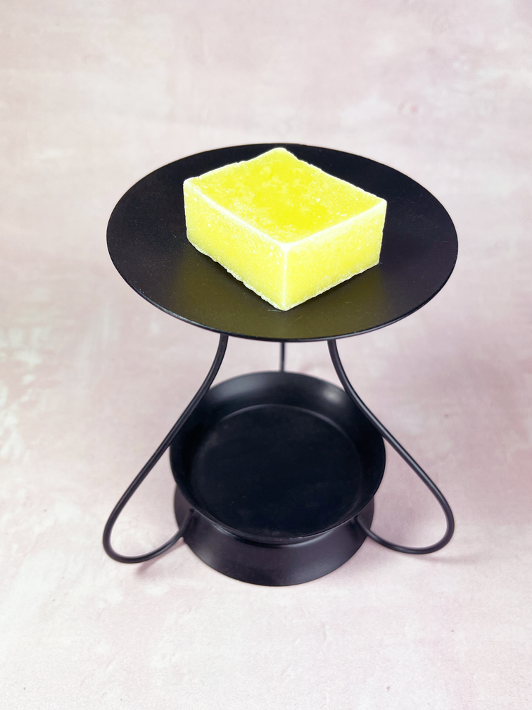 Amber brander round "black" | 14x14cm