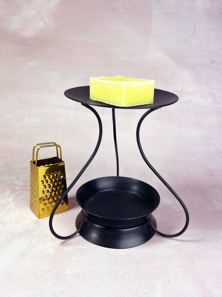 Amber brander round "black" | 14x14cm