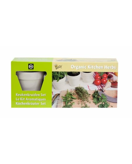Buzzy "bio" keukenkruiden set | wit - SALE