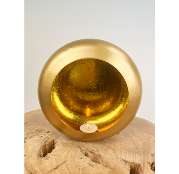 Marrakech T-light gold round Small | 20x10x20cm