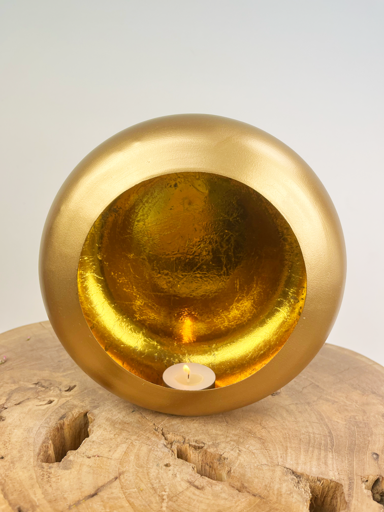 Marrakech T-light gold round Small | 20x10x20 cm