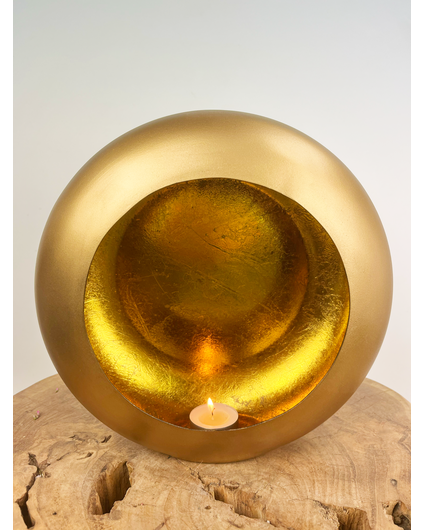 Marrakech T-light gold round Medium | 25x12x25cm