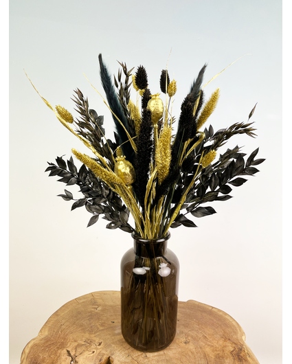 Droogbloemen boeket "Golden Ely" (Small) | 40cm