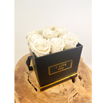 Luxe Longlife Rozenbox (9 rozen) - "wit"