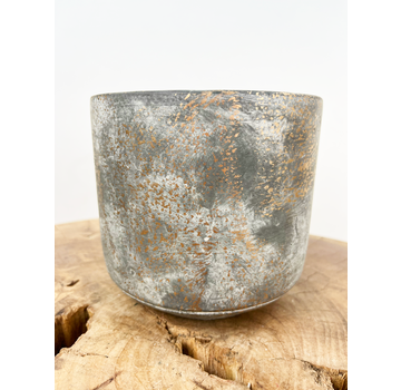 Ter Steege bloempot "grijs/goud" | 13x14cm