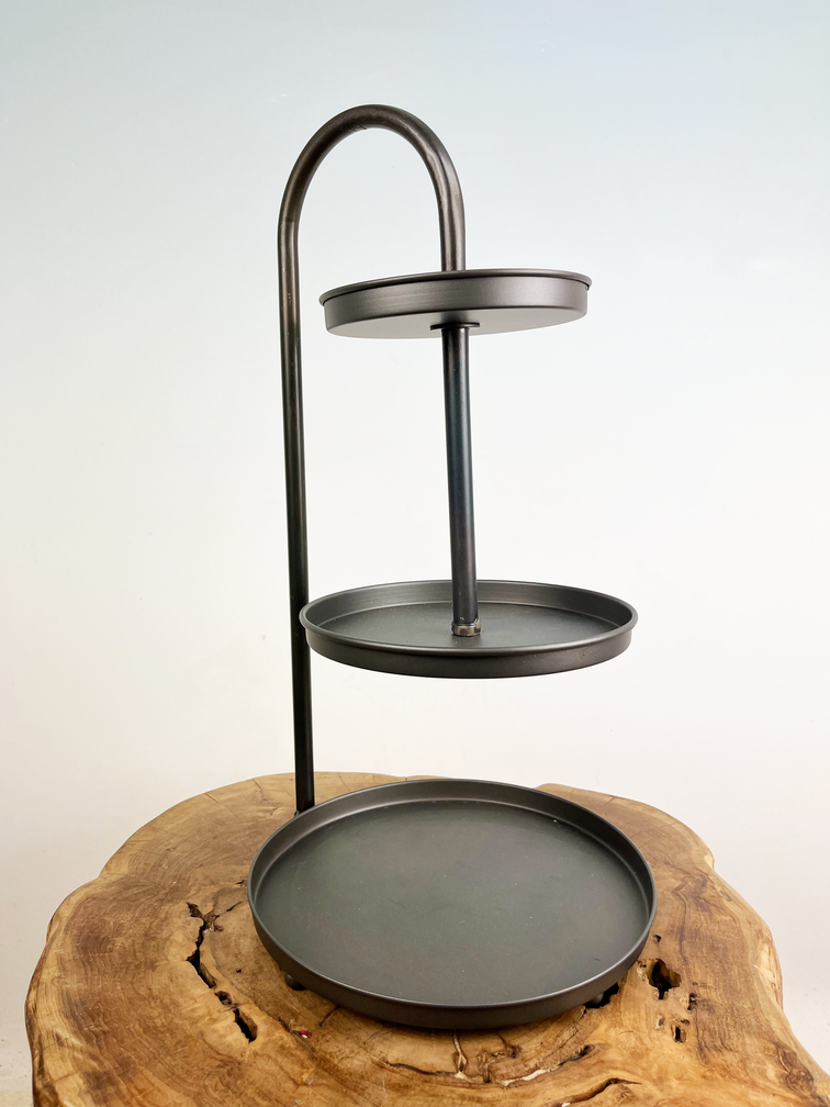 Uitverkocht - Tosca etagère 3 laags goudkleurig | 25x44cm