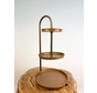 Uitverkocht - Tosca etagère 3 laags goudkleurig | 25x44cm