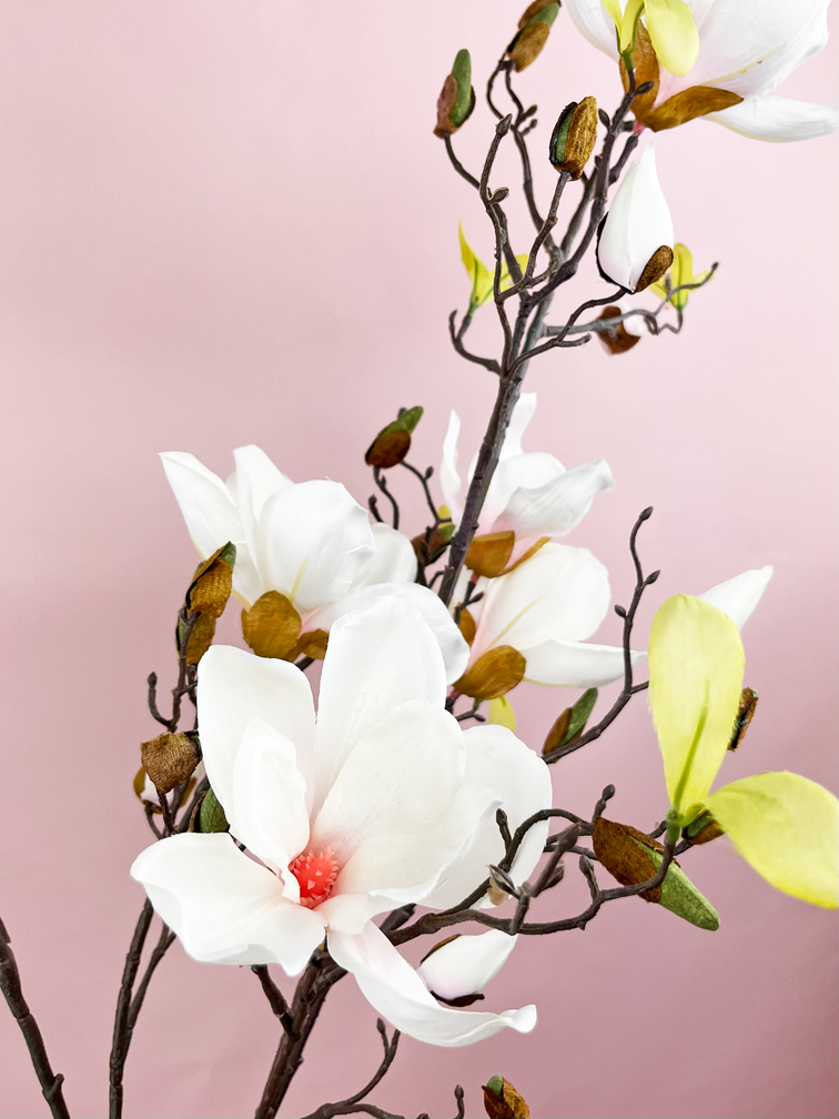 Uitverkocht - Zijden boeket "Bright Magnolia"  | 105cm