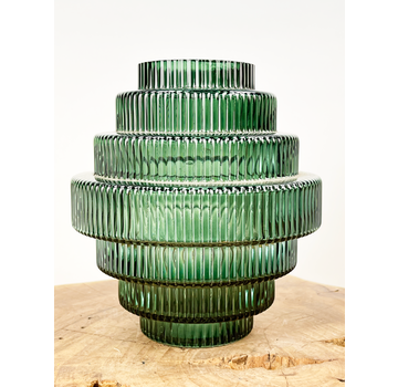 Grafische vaas "groen" | ø14xH17cm