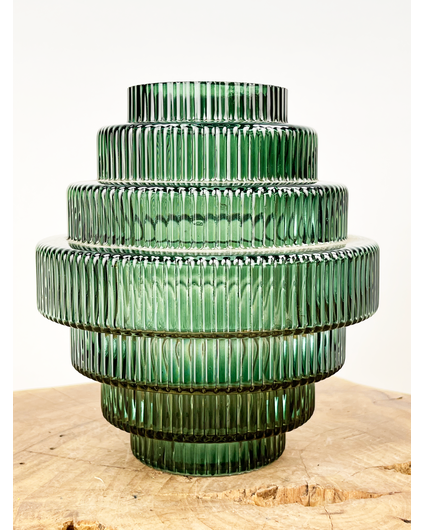 Grafische vaas "groen" | ø14xH17cm
