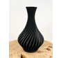 Uitverkocht - 3D-geprinte zwarte vaas "spiral" | ⌀14xH22cm