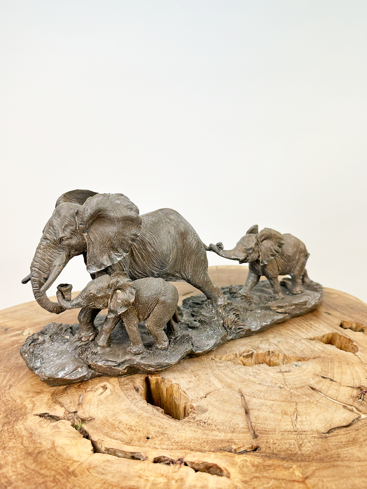 Olifant met haar jongen |  29x11x13cm