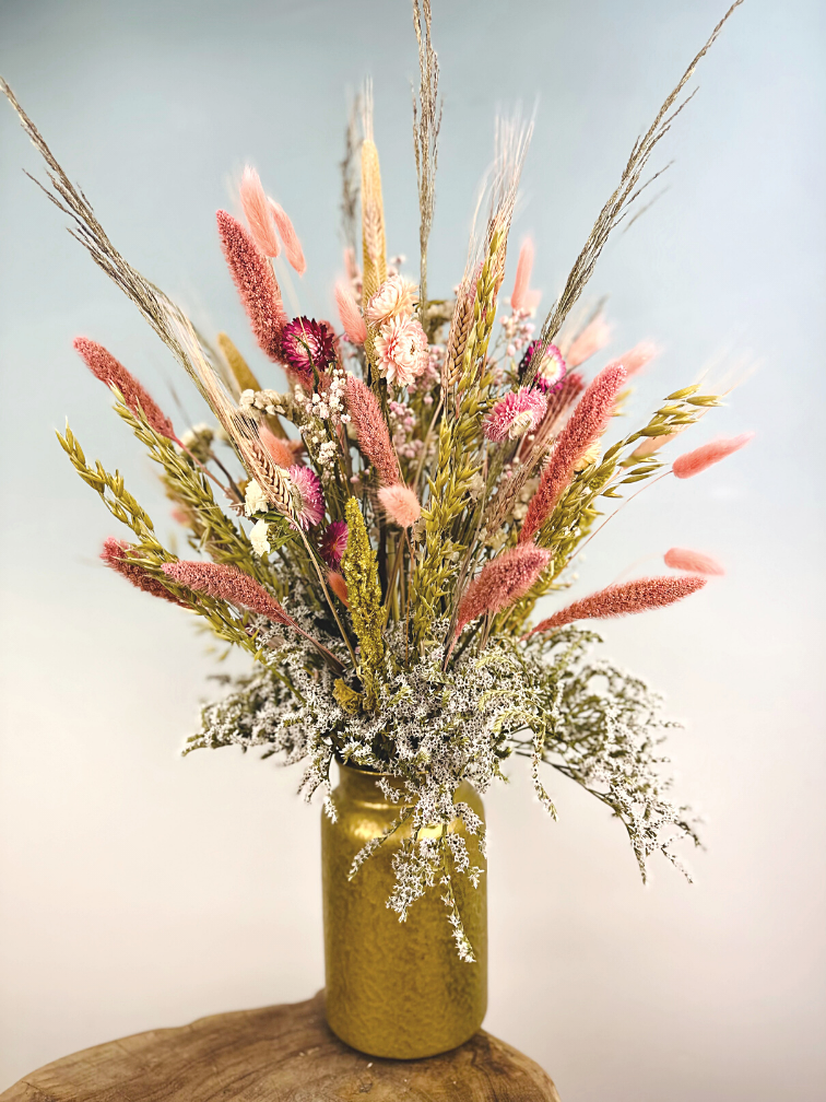 Droogbloemen boeket "Pink Garden" | 60cm