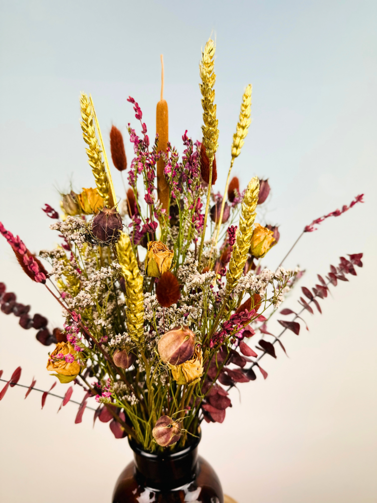 Droogbloemen boeket "Kerst Liefde" | 45cm - incl. vaas