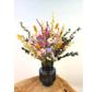 Droogbloemen boeket "The Happiness Bouquet" - inclusief blauwe vaas | 30cm