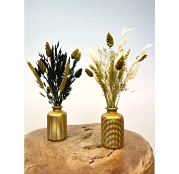 Mini-droogboeket "Golden Winter" (Small) - incl. vaasje | 25cm
