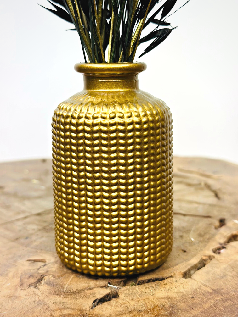 Mini-droogboeket "Golden Winter" (Small) inclusief vaasje | 25cm