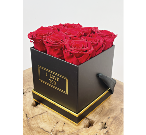 Luxe Longlife Rozenbox (9 rozen) - "rood"