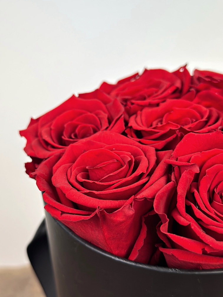 Luxe "I Love You" Rozenbox (met 7 longlife rozen) - "rood"