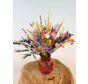 Droogbloemen boeket "The Happiness Bouquet" - inclusief roze vaas | 30cm