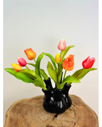 Kunstboeket "Tulpen uit Amsterdam" - incl. tulpenvaas "small" | 30cm