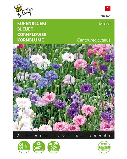 Buzzy® Centaurea, Korenbloem dubbelbloemig gemengd