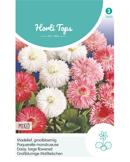 HT HT Bellis Perennis, Madelief Monstrosa dubbelbloemig gemengd