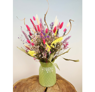 Droogboeket "Jade's Pearl" | 40cm - incl. vaas