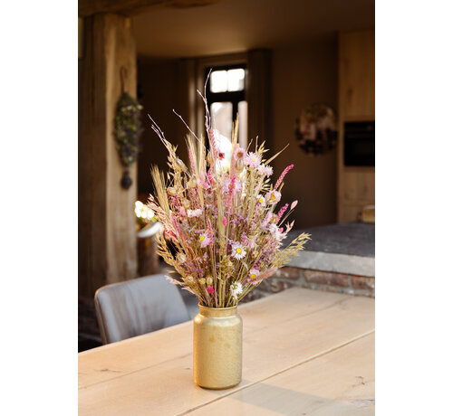 Droogbloemen boeket "Golden Pink" | 50cm