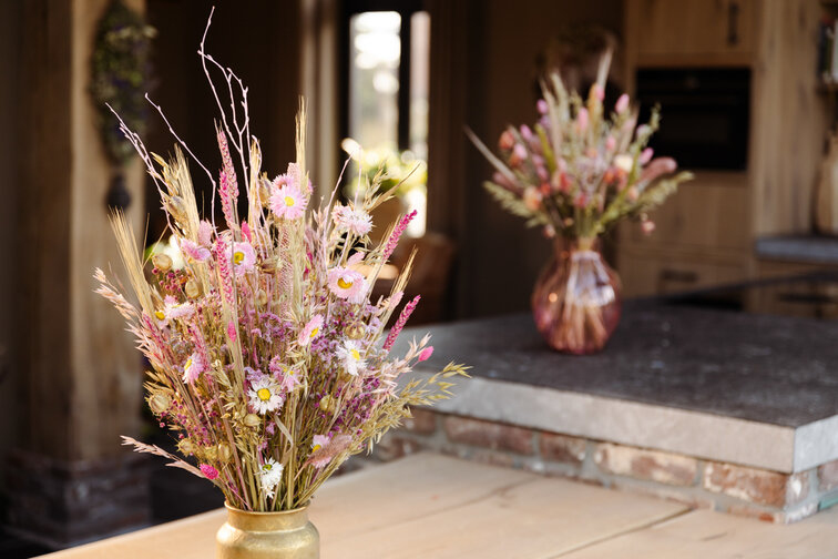 Droogbloemen boeket "Golden Pink" | 50cm