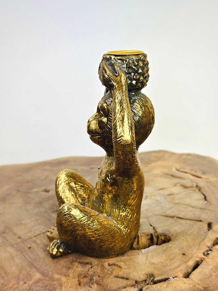 Gouden Aapje (kandelaar) "momo" | 15cm