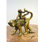 Gouden aap met jong op de rug | 14,5cm