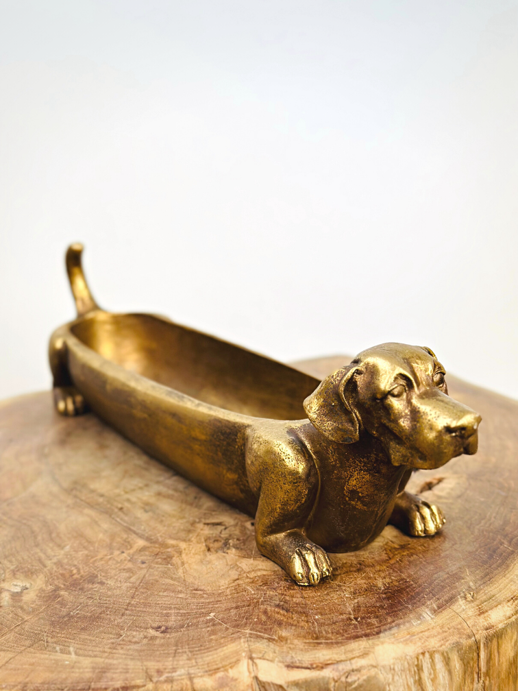 Gouden planter "Teckel" | 39,5cm