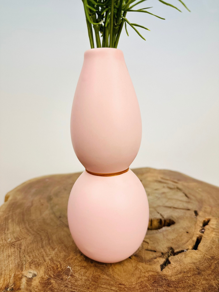 Mini zijden boeket "Lentebloemen" - incl. roze vaas | 40cm