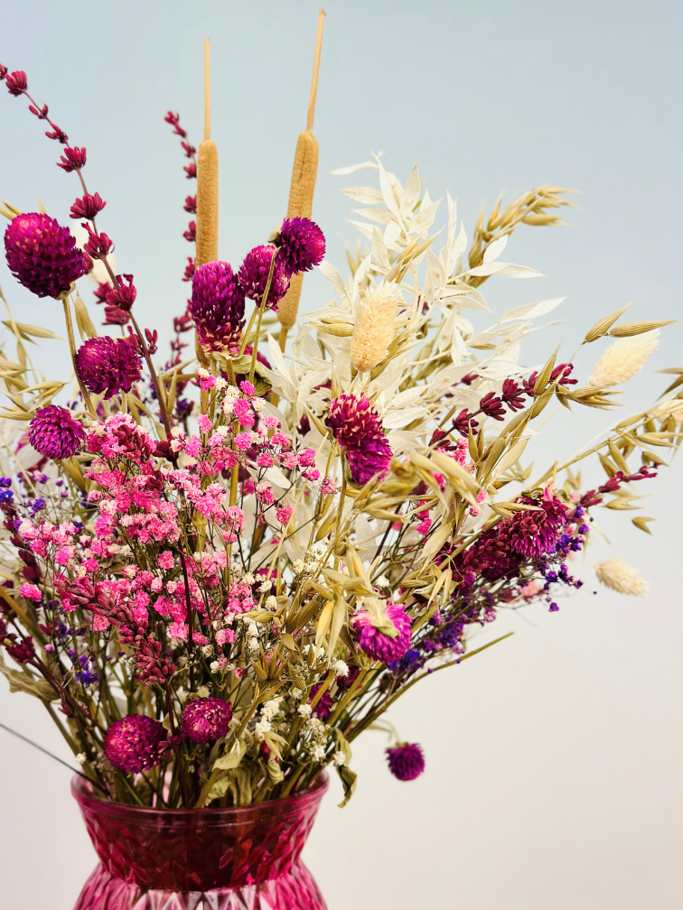 Droogbloemen boeket "Soft Pink Violet" | 40cm