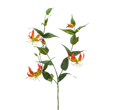 Zijden bloem "Gloriosa" Spray orange | 120 cm