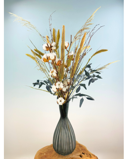 Droogboeket "Bombacio" - grijs | 85cm