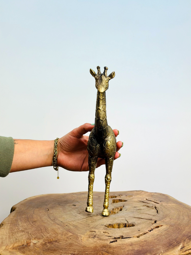 Wandbeeldje Giraffe - goud - (polyresin) | 5x15x25 cm |