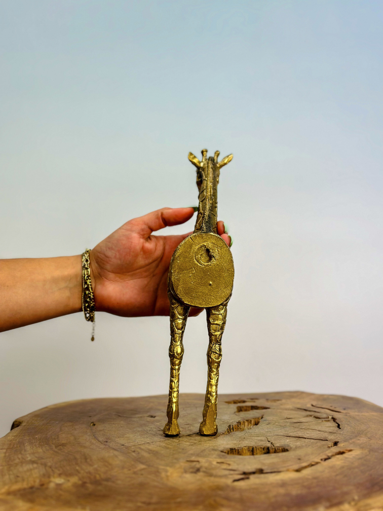 Wandbeeldje Giraffe - goud - (polyresin) | 5x15x25 cm |